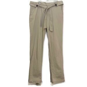 Vintage Belted Khaki Trouser Pants 90's Tan Khaki Womens 8 Casual Outback Red